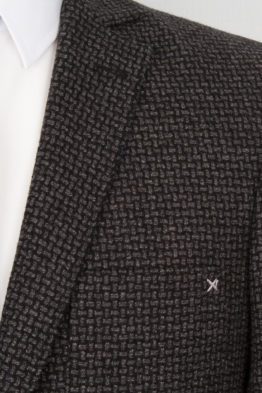 Пиджак приталенный, шерстяной, темно-серого цвета Пиджаки