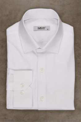 Рубашка кипельно-белого цвета приталенная Рубашки