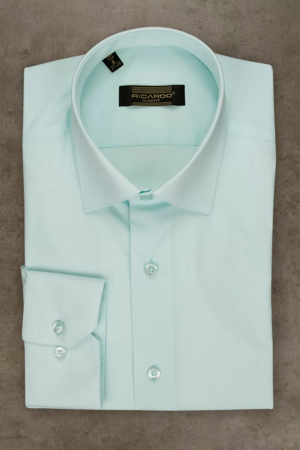 Рубашка светло-голубая приталенная Каталог