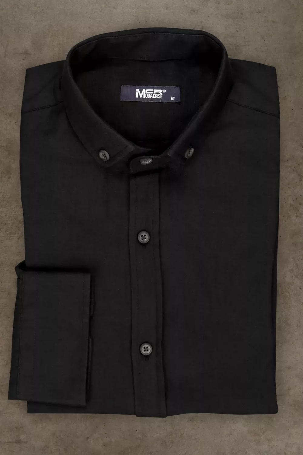 Рубашка матово-черная приталенная Каталог