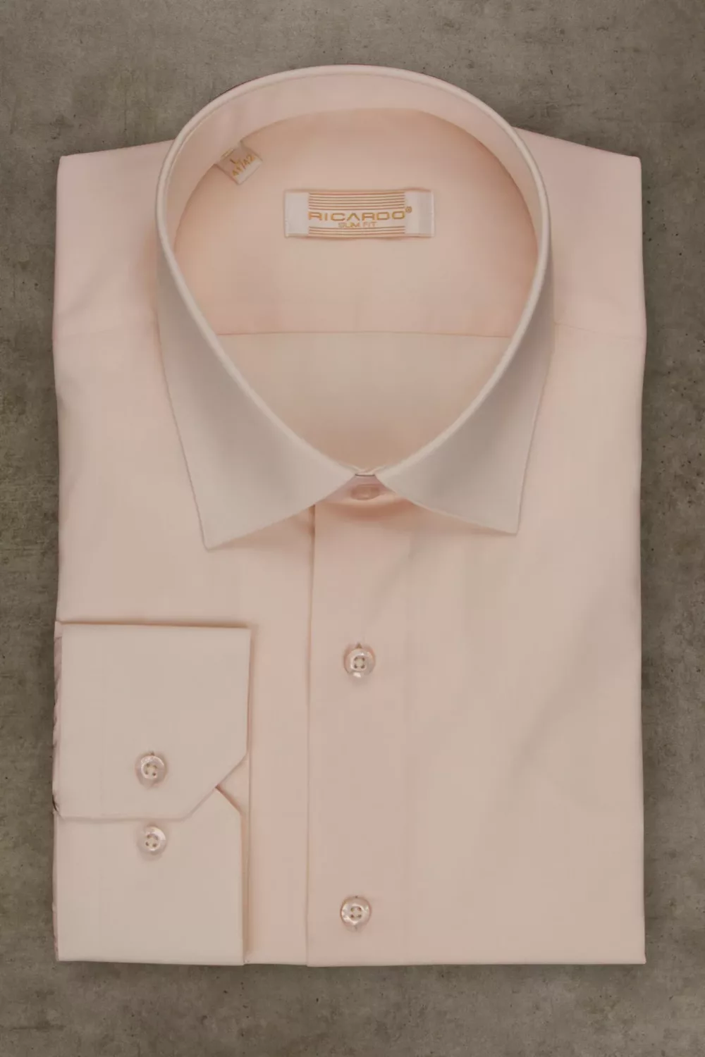 Рубашка цвет «пудра», приталенная 100% cotton Каталог