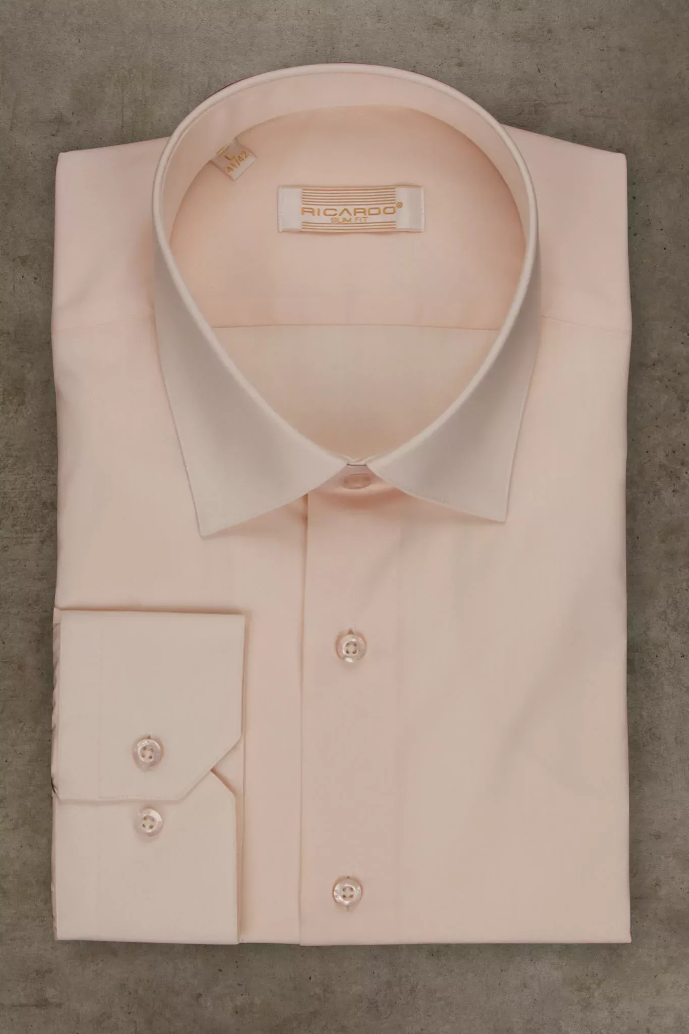 Рубашка цвет «пудра», приталенная 100% cotton Каталог