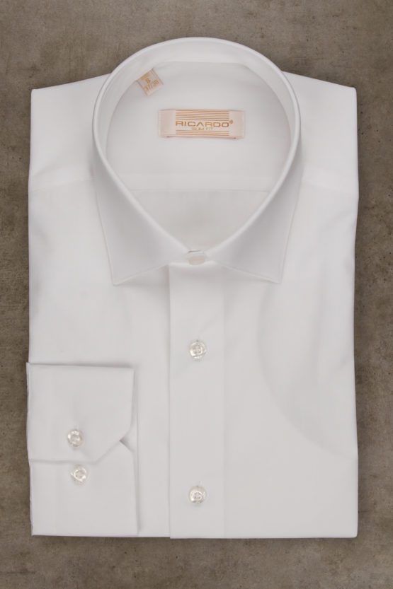 Рубашка белая приталенная 100% cotton Рубашки