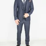 Костюм-тройка темно-серого цвета в неявную клетку Каталог