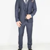 Костюм-тройка темно-серого цвета в неявную клетку Каталог