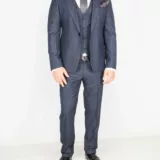 Костюм-тройка темно-серого цвета в неявную клетку Каталог