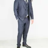 Костюм-тройка темно-серого цвета в неявную клетку Каталог