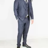 Костюм-тройка темно-серого цвета в неявную клетку Каталог