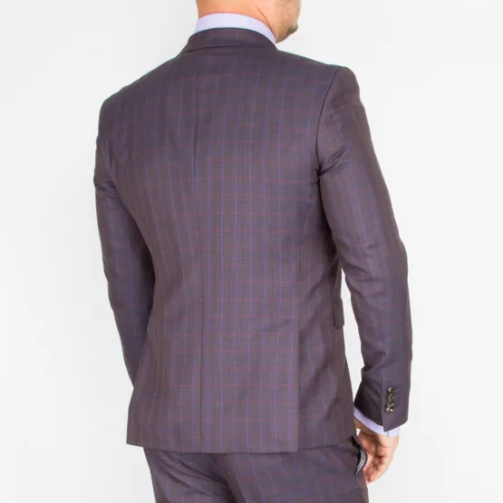 Костюм-двойка темно-бордового цвета в клетку Каталог