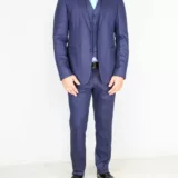 Костюм-тройка, синего цвета ткань с перфорацией Каталог