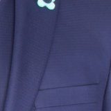 Костюм-тройка, синего цвета ткань с перфорацией Костюм на свадьбу