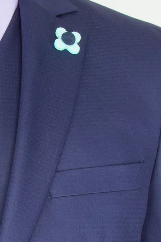 Костюм-тройка, синего цвета ткань с перфорацией Каталог