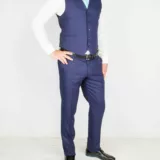 Костюм-тройка, синего цвета ткань с перфорацией Каталог