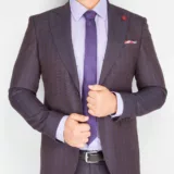 Костюм-двойка темно-бордового цвета в клетку Каталог