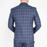Костюм-тройка синего цвета в невыраженную серую клетку Каталог