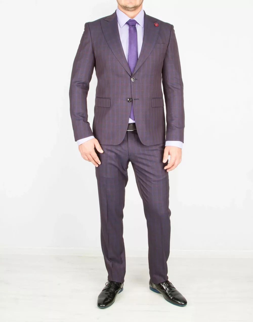 5 Костюм-двойка темно-бордового цвета в клетку Каталог