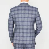 Костюм-тройка серого цвета в синюю крупную клетку Каталог