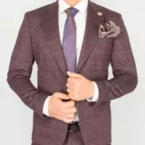 Костюм-двойка бордового цвета в серую скрытую клетку Каталог