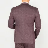 Костюм-двойка бордового цвета в серую скрытую клетку Каталог