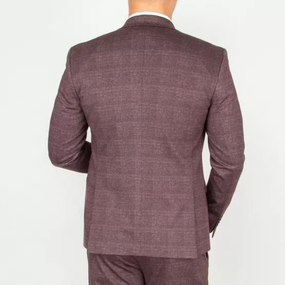 Костюм-двойка бордового цвета в серую скрытую клетку Каталог