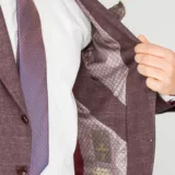 Костюм-двойка бордового цвета в серую скрытую клетку Каталог