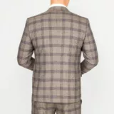Костюм-тройка песочного цвета в фиолетовую клетку Каталог