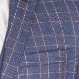 Костюм-тройка серо-голубого цвета в ярко-белую клетку Костюмы на выпускной