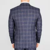 Костюм-тройка синего цвета в светлую клетку Каталог