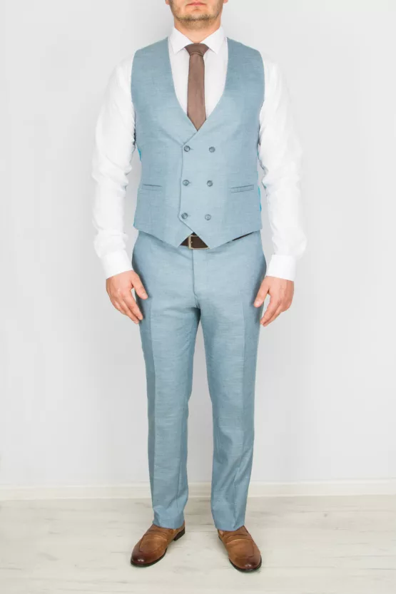Костюм-тройка бирюзового цвета Каталог