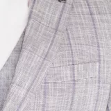 Костюм-тройка серого цвета в бледно-сиреневую клетку Вечерние мужские костюмы