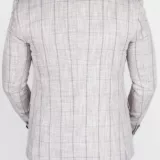 Костюм-тройка серого цвета в бледно-сиреневую клетку Вечерние мужские костюмы