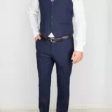 Костюм-тройка синего цвета комбинированная модель Брючные мужские костюмы