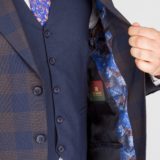 Костюм-тройка синего цвета комбинированная модель Брючные мужские костюмы