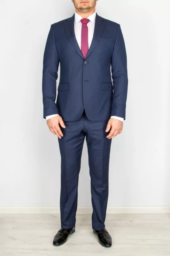 Костюм-двойка синего цвета ткань с перфорацией Брючные мужские костюмы