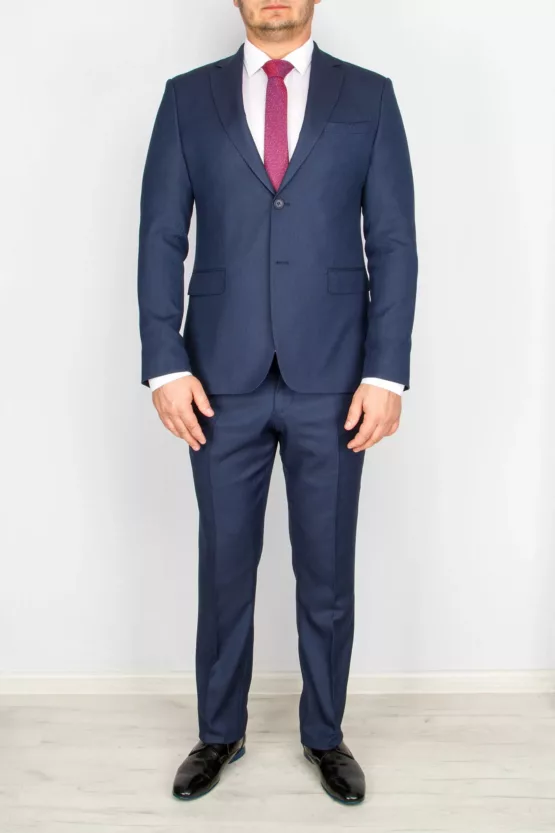 Костюм-двойка синего цвета ткань с перфорацией Брючные мужские костюмы