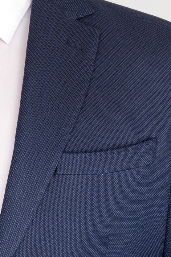 Костюм-двойка синего цвета ткань с перфорацией Брючные мужские костюмы