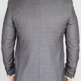 Костюм-тройка пепельно-серого цвета в неброскую клетку Брючные мужские костюмы