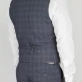 Костюм-тройка темно-синего цвета в бордовую клетку Каталог