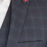 Костюм-тройка темно-синего цвета в бордовую клетку Каталог