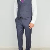 Приталенный костюм-тройка серого цвета Брючные мужские костюмы