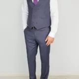 Приталенный костюм-тройка серого цвета Брючные мужские костюмы