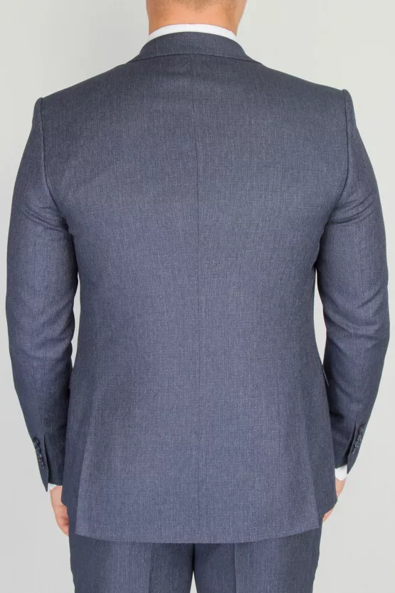 Приталенный костюм-тройка серого цвета Брючные мужские костюмы