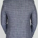Костюм-тройка светло-серого цвета с клеточным пиджаком Каталог