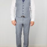 Костюм-тройка серого цвета с комбинированным клеточным пиджаком Костюм на свадьбу