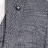 Костюм-тройка в клетку серого цвета Брючные мужские костюмы