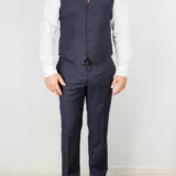 Синий костюм-тройка с клеточным пиджаком Каталог