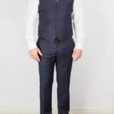 Синий костюм-тройка с клеточным пиджаком Каталог