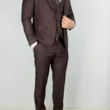 Костюм-тройка темно-бордового цвета в клетку Каталог