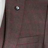 Костюм-тройка темно-бордового цвета в клетку Каталог
