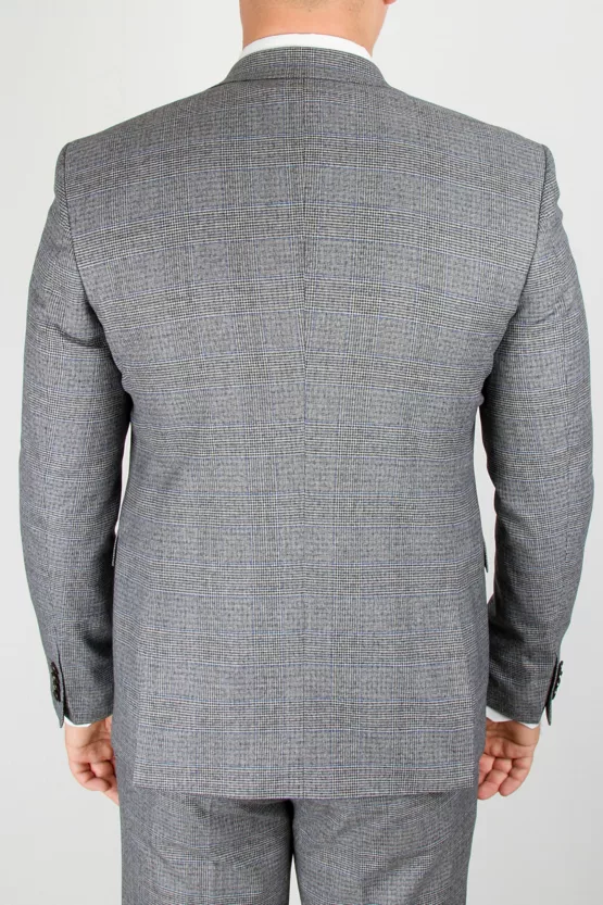 Костюм-тройка серого цвета с трикотажным синим жилетом Каталог